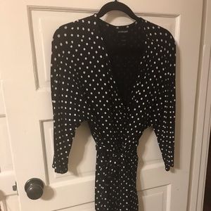 Black polka dot dress